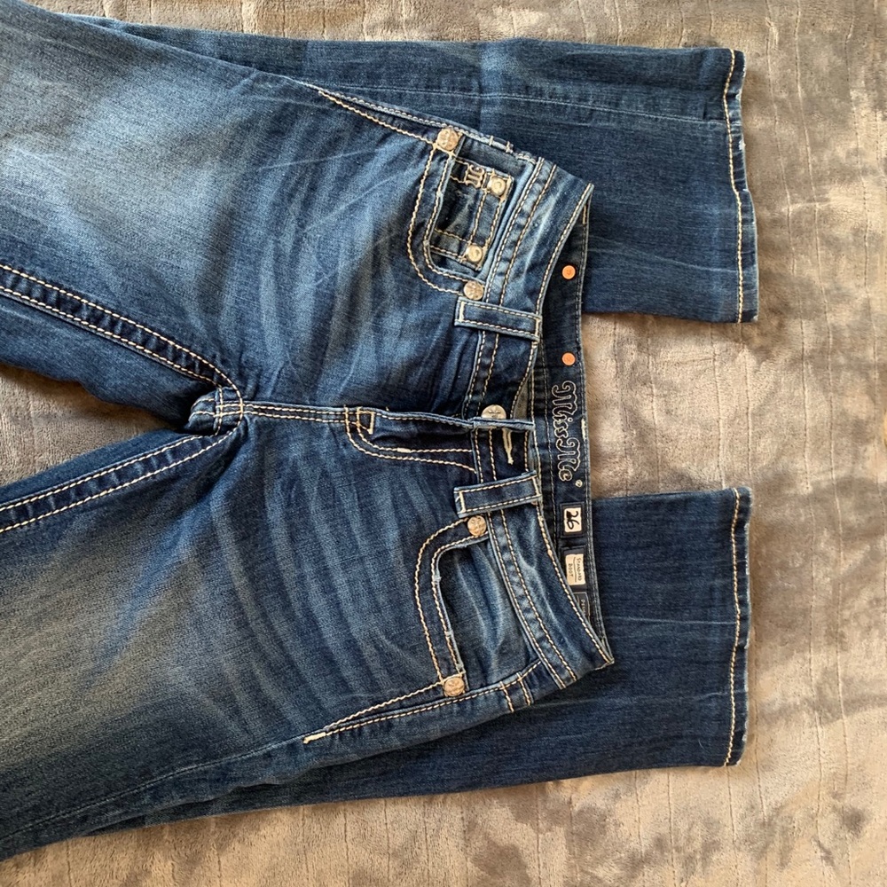 Miss Me boot 26 inseam 30.5” angel wing pockets